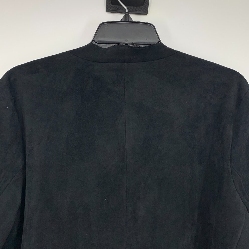 Velvet Graham Jacket Spencer Black Eden Faux Suede Drape Front - Picture 9 of 10